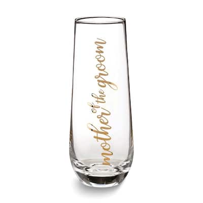 Curata Lillian Rose Mother of The Groom Stemless Wedding Toasting Glass