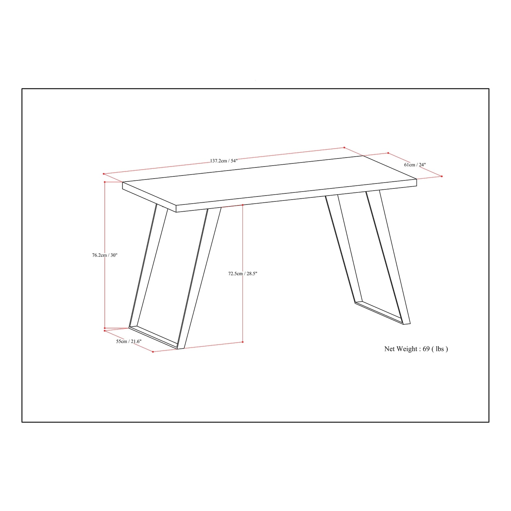 WYNDENHALL Mitchell Modern Industrial 54 inch Wide Desk - On Sale - Bed  Bath & Beyond - 20677589
