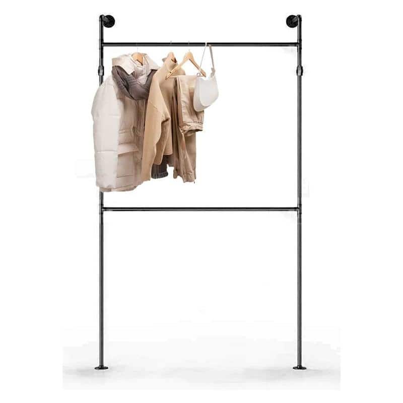 Heavy Duty Industrial Pipe Clothing Rack - 12"D x 39"W x 84"H