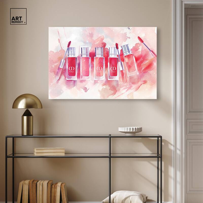Lip Gloss Splash Canvas by Art Remedy, Gallery Wrapped