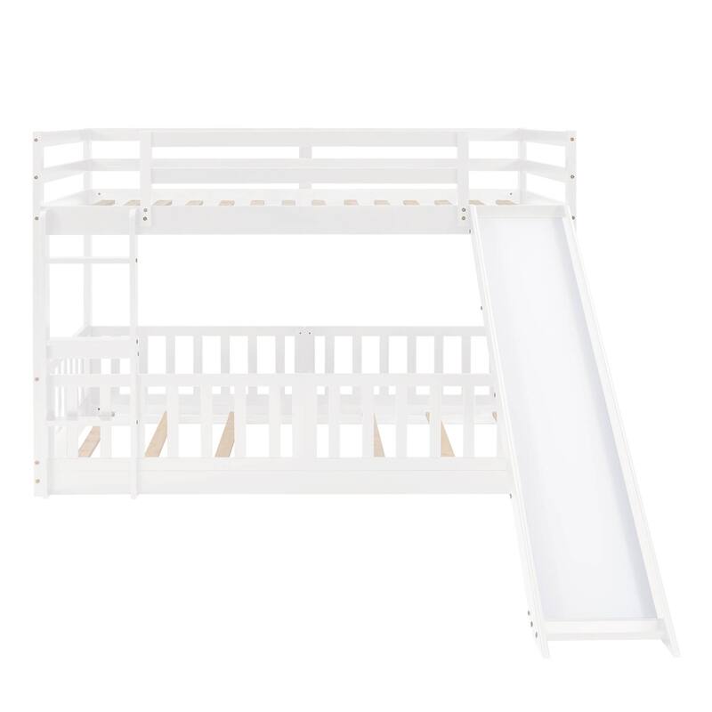 Twin Over Twin Bunk Bed with Slide and Ladder Bed Bath & Beyond