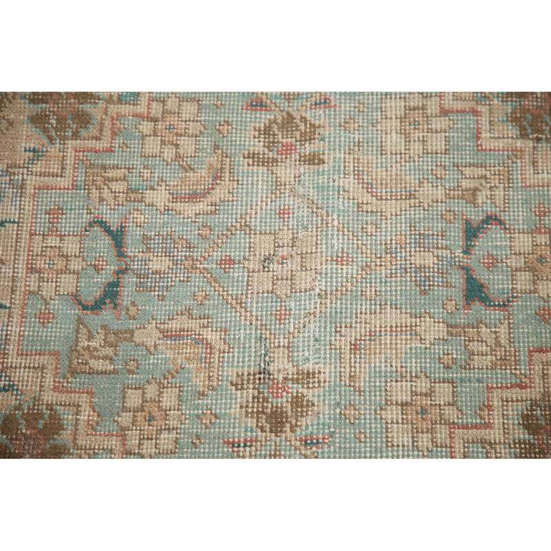 Hand Knotted Oriental 100% Wool Carpet Traditional Medallion Brown Tabriz Area Rug - 10' 11'' X 7' 9''