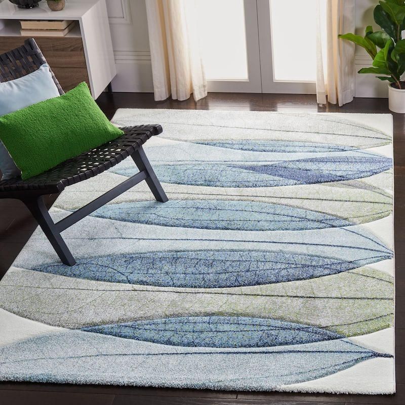 SAFAVIEH Hollywood Mergita Mid-Century Modern Abstract Rug - 2'7" x 5' - Ivory/Blue