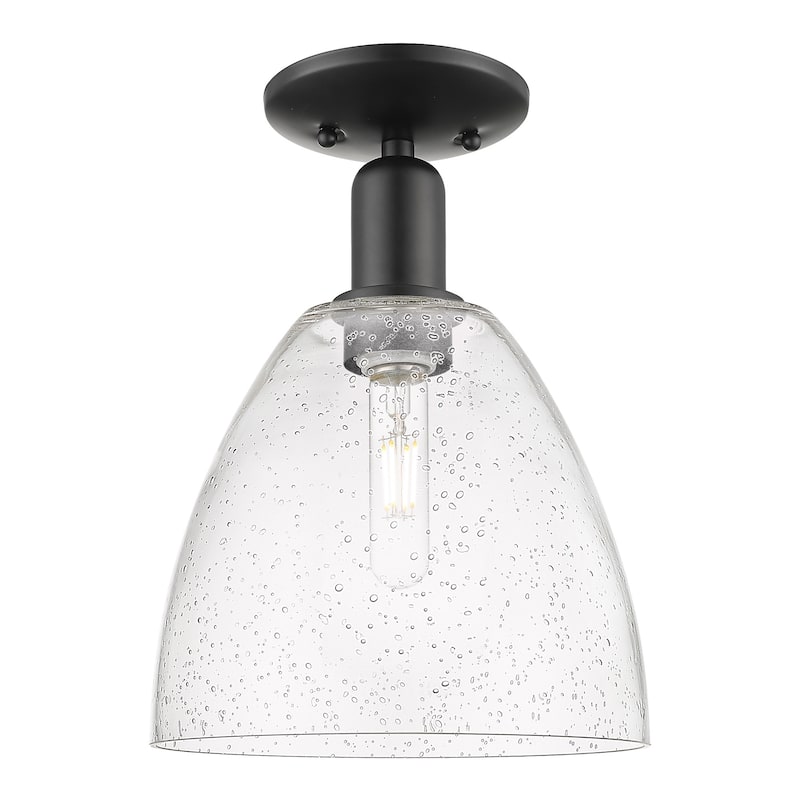 Innovations Lighting 716-1C-13-9 Bristol Semi-Flush Bristol 9" Wide - Matte Black / Seedy