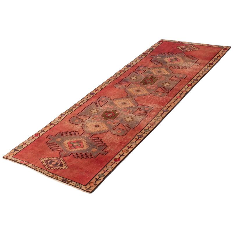ECARPETGALLERY Hand-knotted Konya Anatolian Copper Wool Rug - 3'5 x 9'5