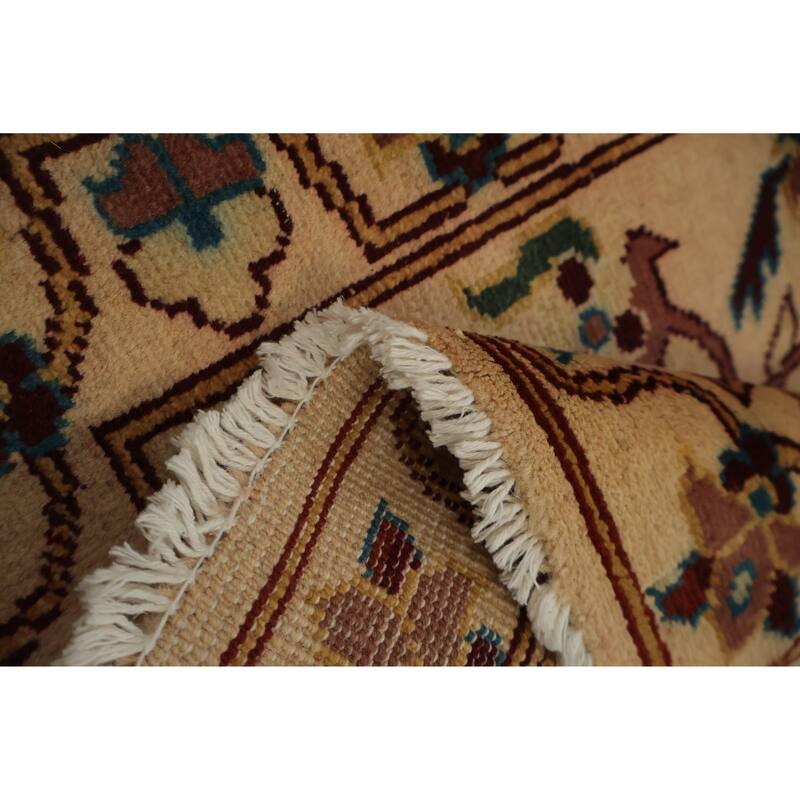 Hand Knotted Oriental 100% Wool Carpet Traditional All-Over Peach Chobi-Peshawar Area Rug - 3' 0'' X 2' 0''