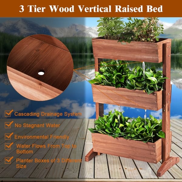 Shop 3 Tier Raised Garden Bed Vertical Freestanding Elevated