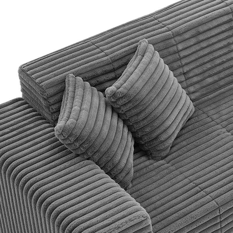 122" W No Assembly Sofa L-Shaded Sectional Modular with Chaise