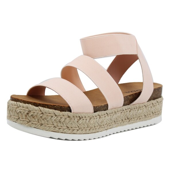soda women's open toe ankle strap espadrille sandal