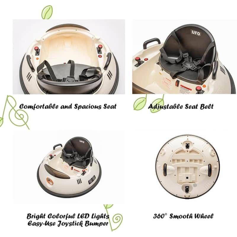 12V Bumper Car with Remote Control, Battery Powered Ride On Bumper Car