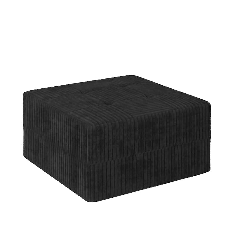 97.25" Modular L-Shaped Corduroy Sectional Sofa with Sleeper Function