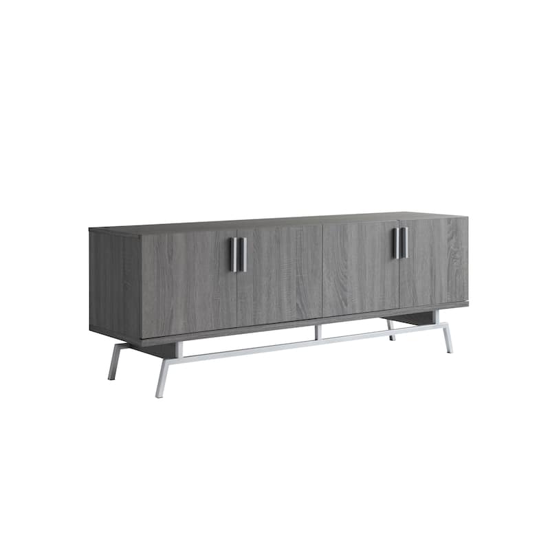Adela Modern 60-inch Metal Base 4-Door Cabinet TV Stand