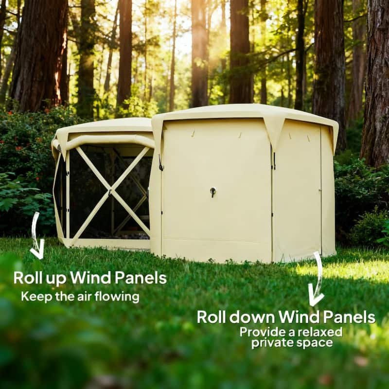 GDFStudio - 11x11 ft Pop-Up Outdoor Screen Tent with Removable Roof