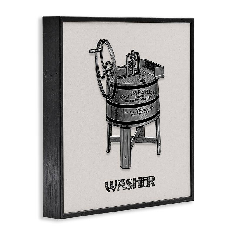 Stupell Antique Rotary Washer Framed Giclee Art Design By Val Rhodes