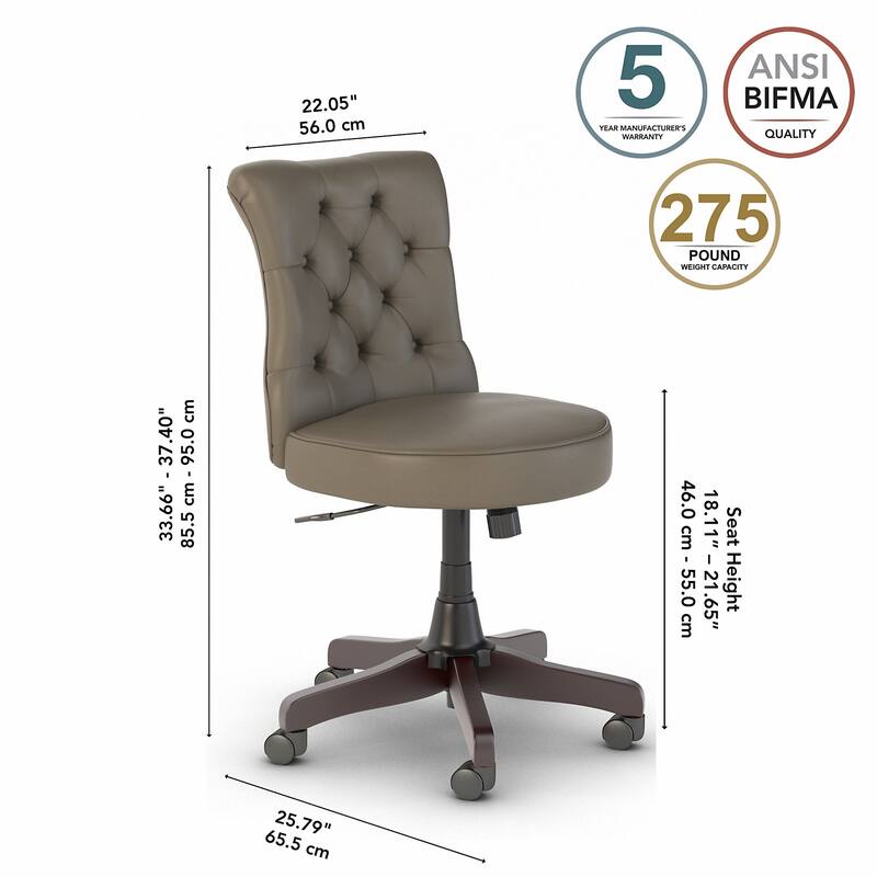 Coliseum Mid Back Tufted Office Chair by Bush Furniture