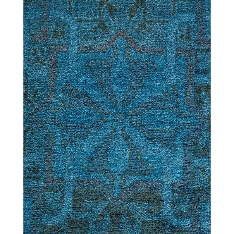 Overton Hand Knotted Wool Vintage Inspired Modern Contemporary Overdyed Gray Area Rug - 11' 10" x 15' 2"