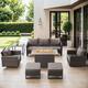 Option Brwon Wicker Grey Cushion