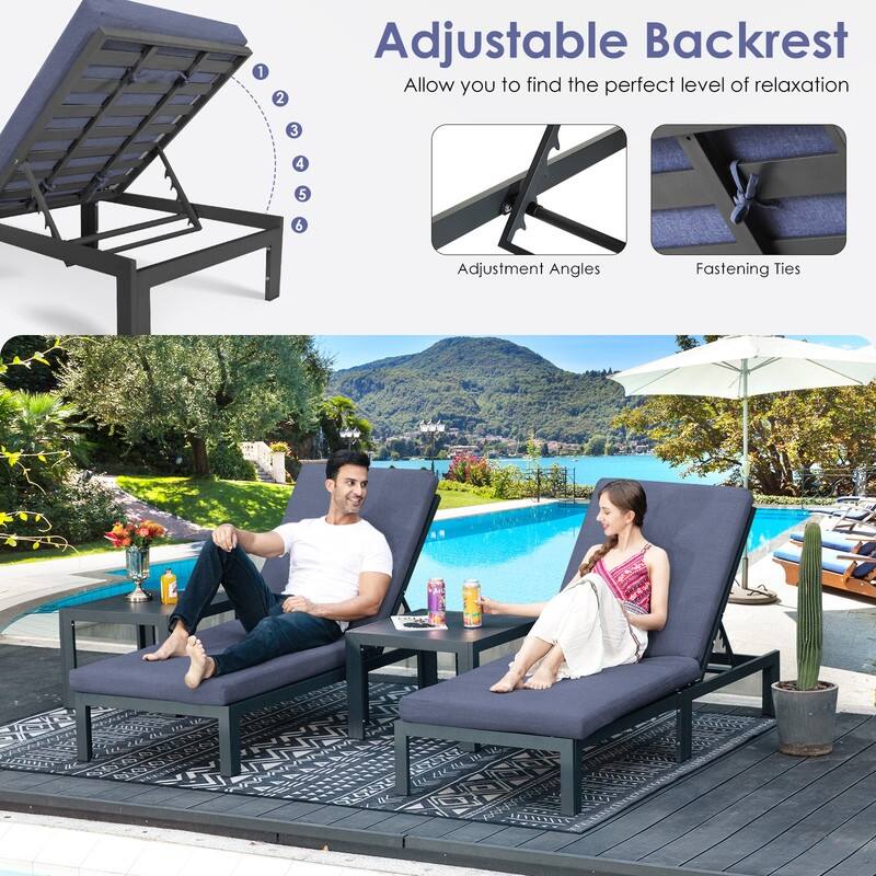 FINCATI Aluminum Outdoor Patio Furniture Conversation Sectional Sofa Set