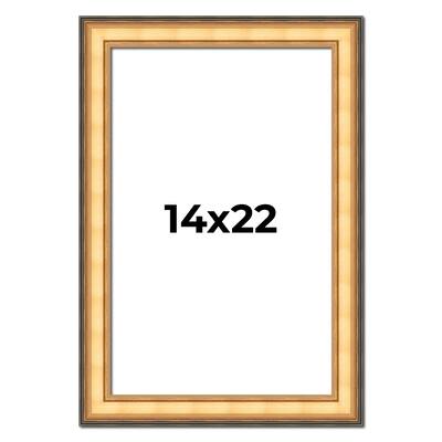 14x22 Frame Gold Plein Aire Solid Wood Picture Frame Width 2 Inches |
