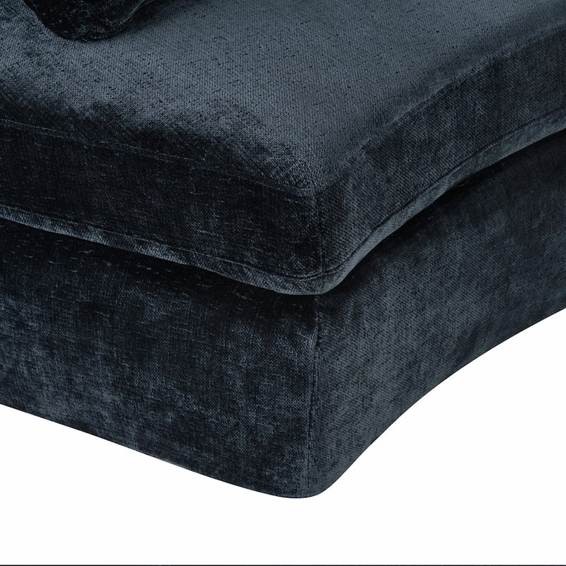 Upholstered Couches Chenille Jacquard Curved Couch, No Assembly Required
