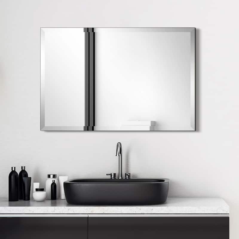 Frameless Beveled Prism Wall Mirror - Clear