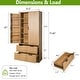 preview thumbnail 4 of 18, Modern Wooden Kitchen Pantry Cabinet with Fluted Doors 2 Drawers and Built-In Spice Racks Oak by GDFStudio