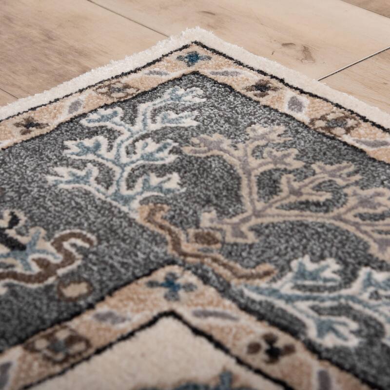 Alora Decor Cyrus Ivory Bordered Hand-Tufted Wool Rug