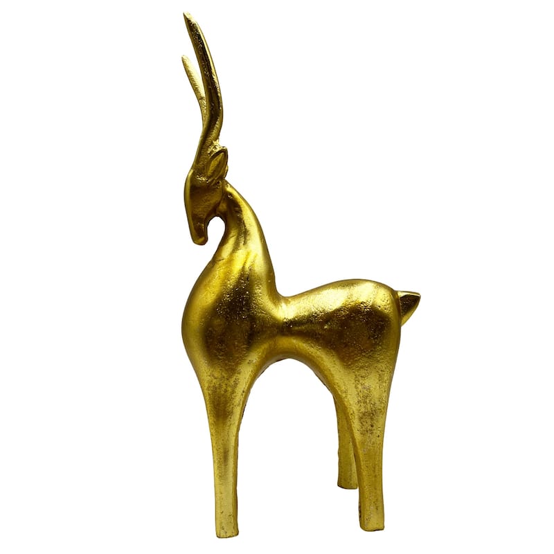12 Inch Tall Decorative Handmade Aluminum Goat Sculpture - 6 x 3 x 12 in
