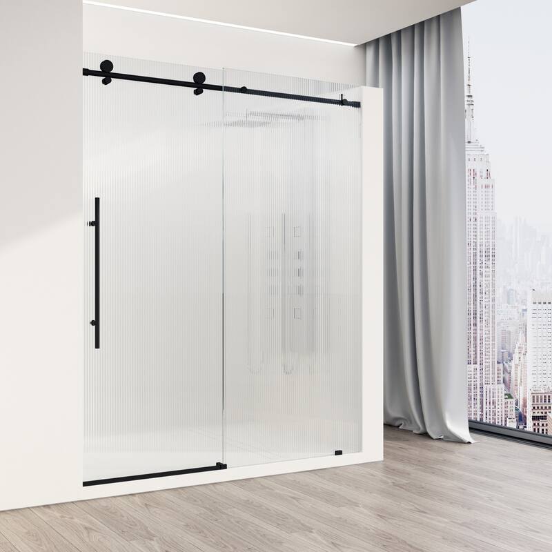 Vigo VG6021FL6076L Elan E-Class 76" High x 60" Wide Sliding Frameless