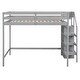 preview thumbnail 4 of 10, White Full Size Loft Bed with Storage Wardrobe & Staircase