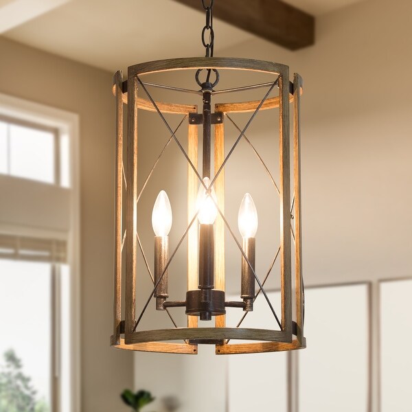 Modern Farmhouse 3-Light Chandelier Foyer Pendant Island Light for