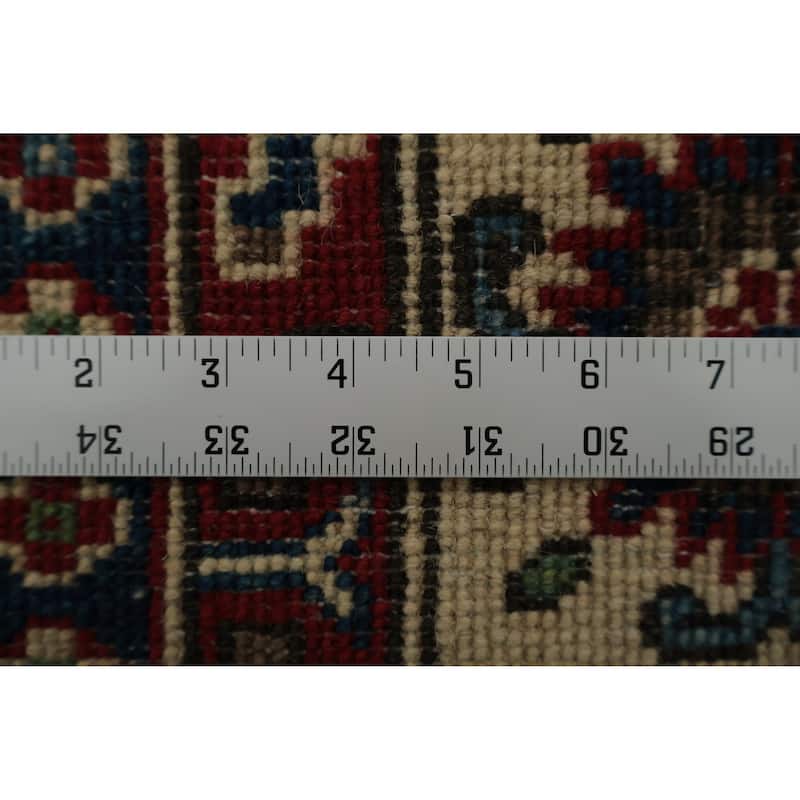 Hand Knotted Oriental 100% Wool Carpet Traditional Geometric Red Kazak Area Rug - 12' 0'' X 9' 0''
