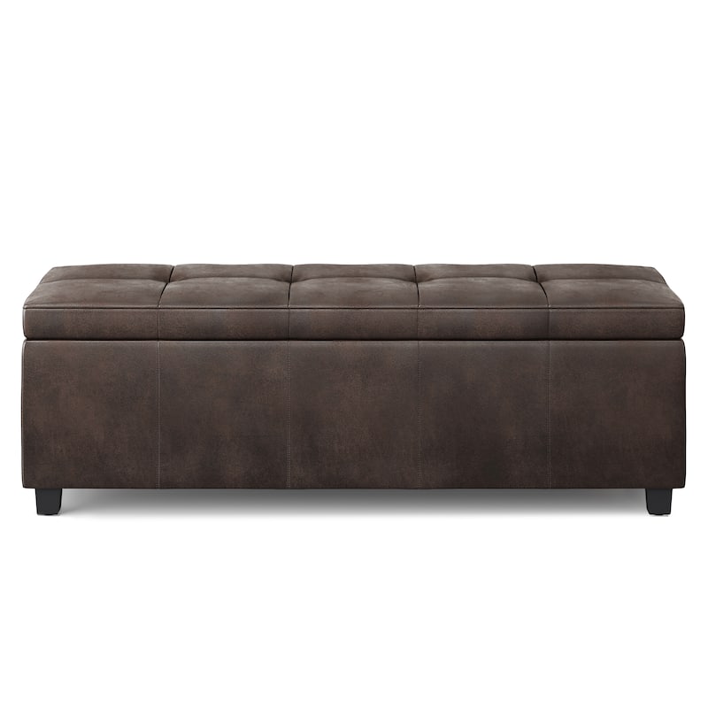 WYNDENHALL Cambridge 48 inch Wide Contemporary Rectangle Storage Ottoman