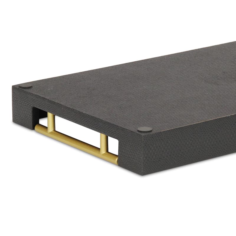 Lusan Faux Shagreen Tray with Handles