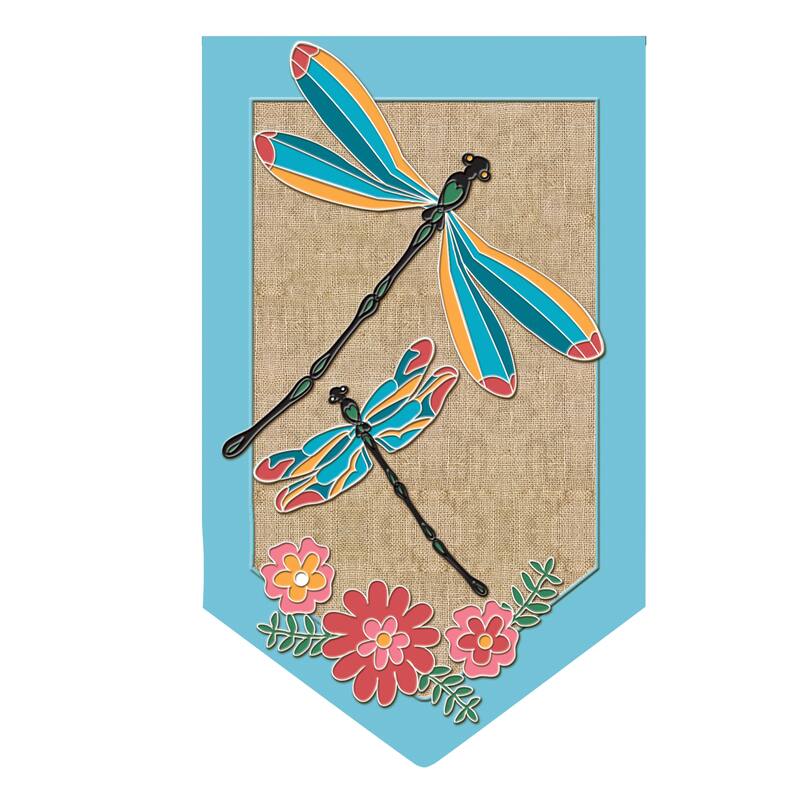 12.5 in. x 18 in. Garden Burlap Dragonflies Flag