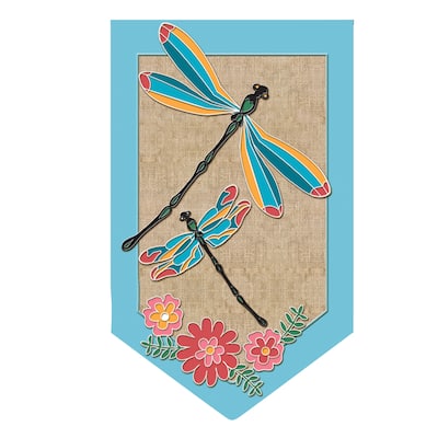 12.5 in. x 18 in. Garden Burlap Dragonflies Flag