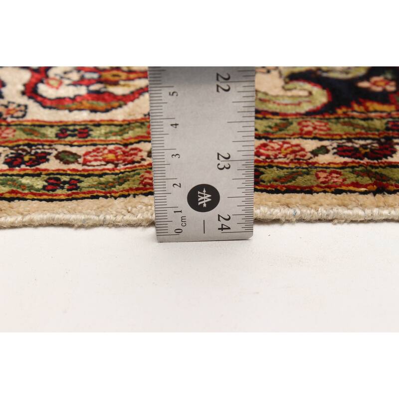 ECARPETGALLERY Hand-knotted Hereke Cream Silk Rug - 1'6 x 2'4