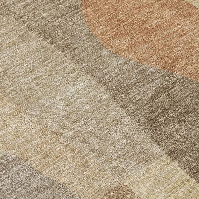 Machine Washable Indoor/ Outdoor Contemporary Layers Chantille Rug