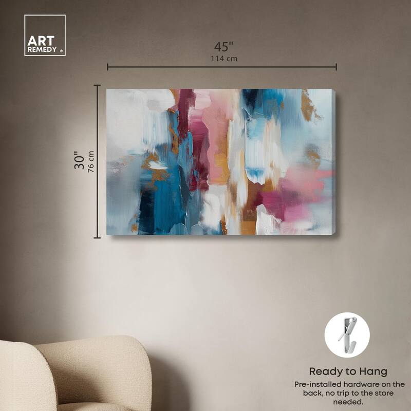 Rosy and Ocean Hues II Canvas by Art Remedy, Gallery Wrapped