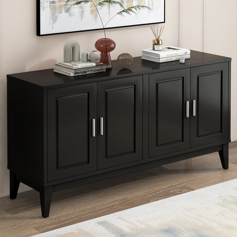 Buffet Cabinet with Door Shelf, Sideboard Cabinet with Adjustable Shelves, Wood Storage Cabinet with Conical Feet