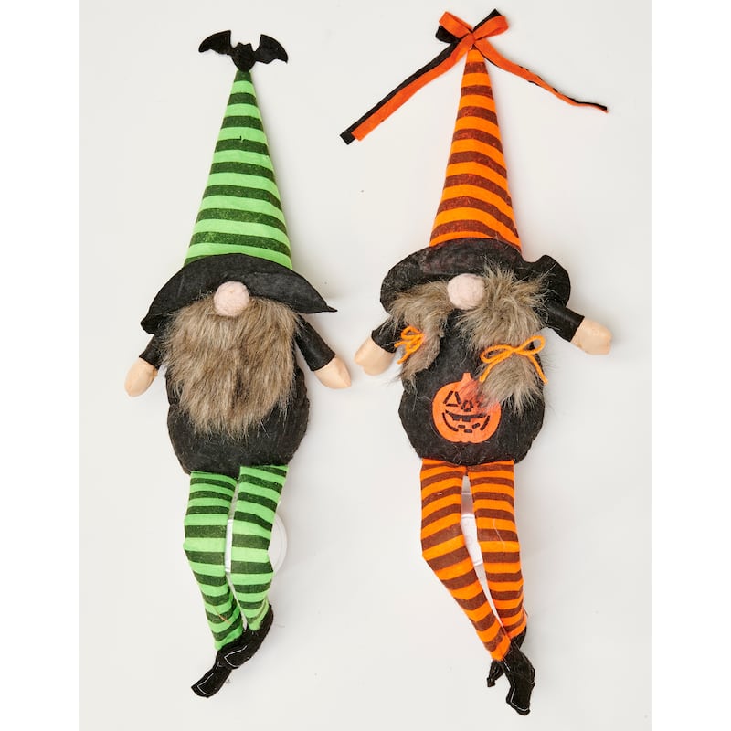 24" Halloween Sitting Gnome, Set of 2