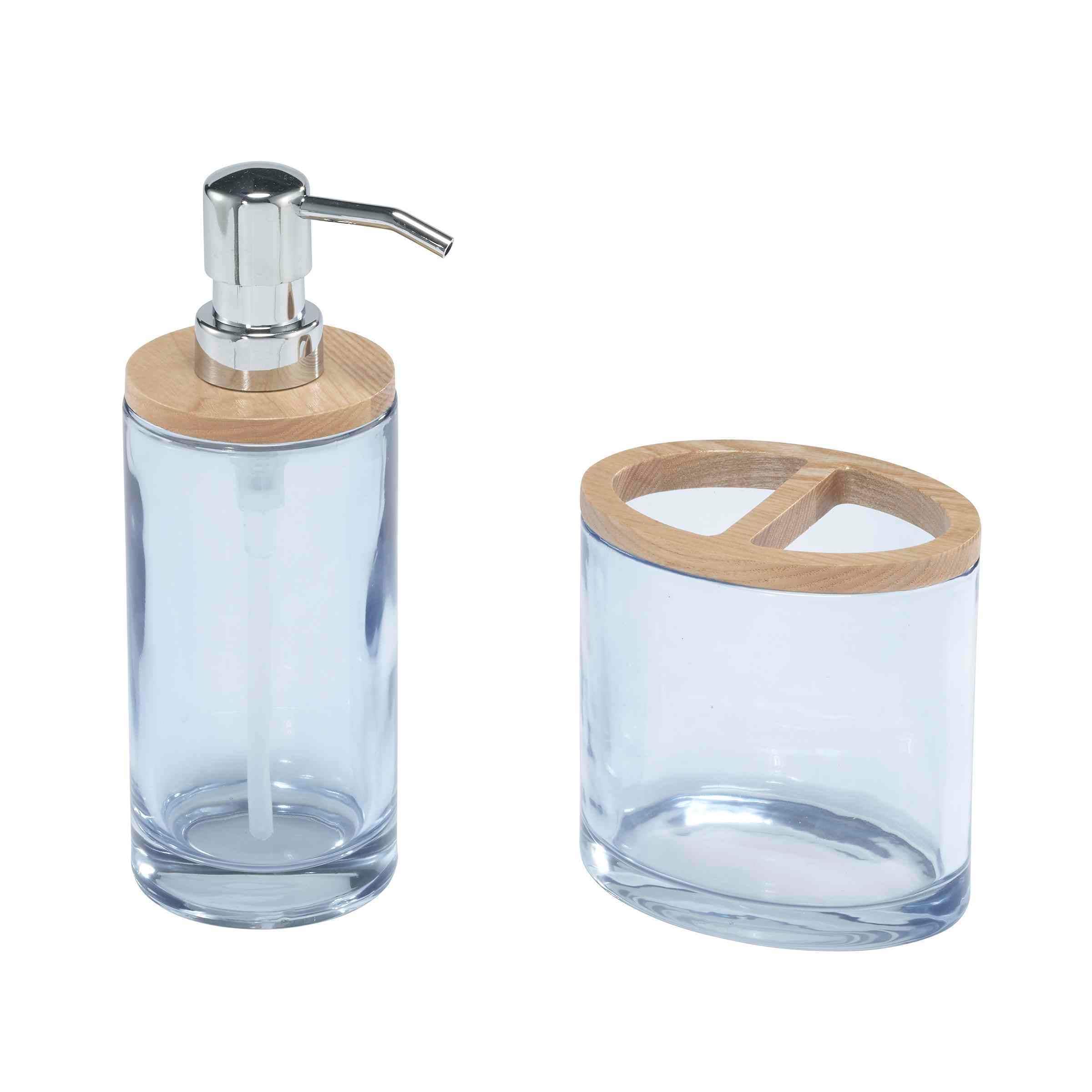 Izod Cove Toothbrush Holder & Lotion Dispenser Set - 2 Pc Accessory Set