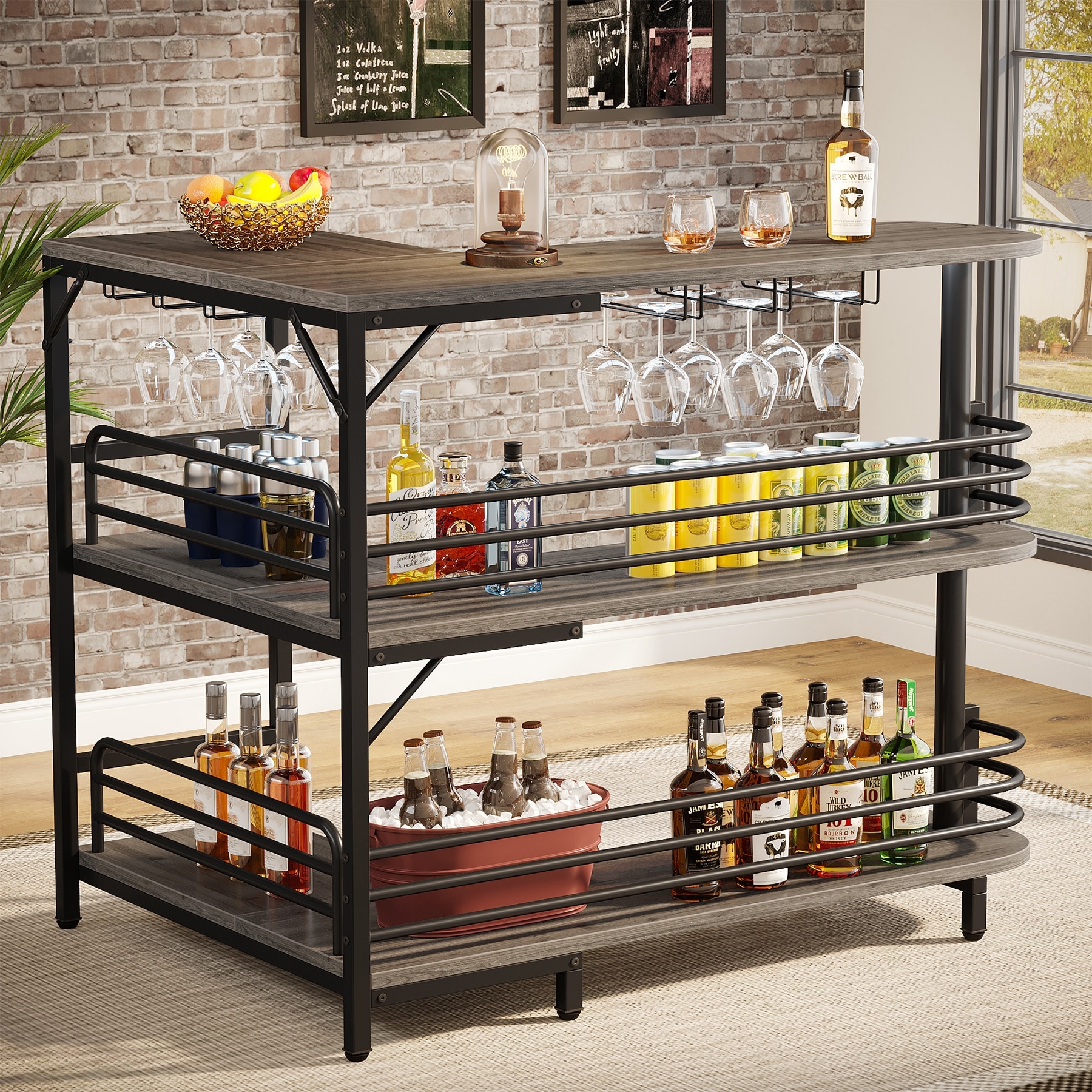 Wine rack bar hot sale table