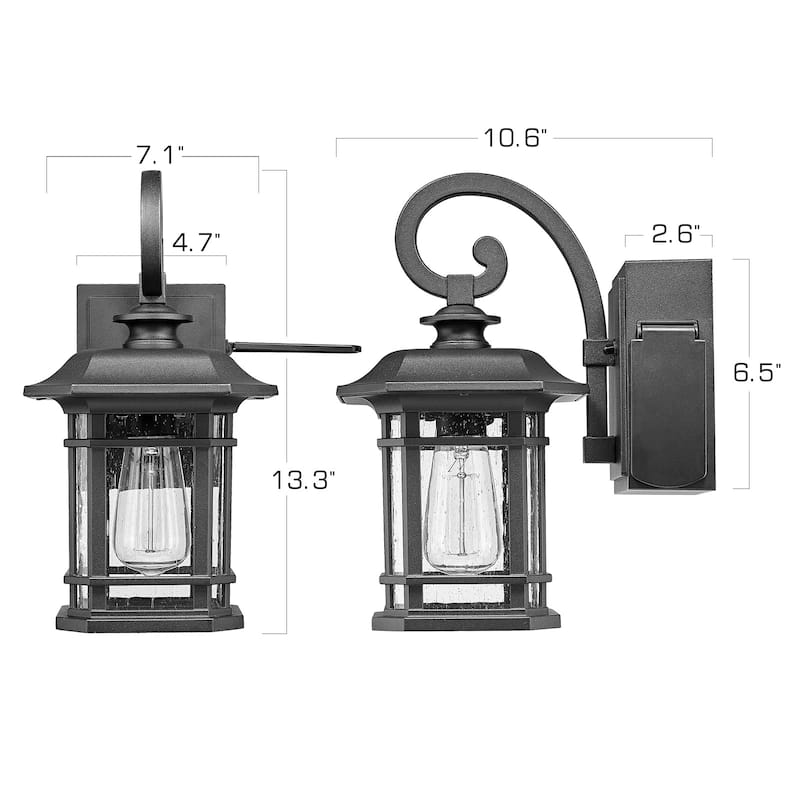 Outdoor Wall Light with Built-in GFCI Outlet
