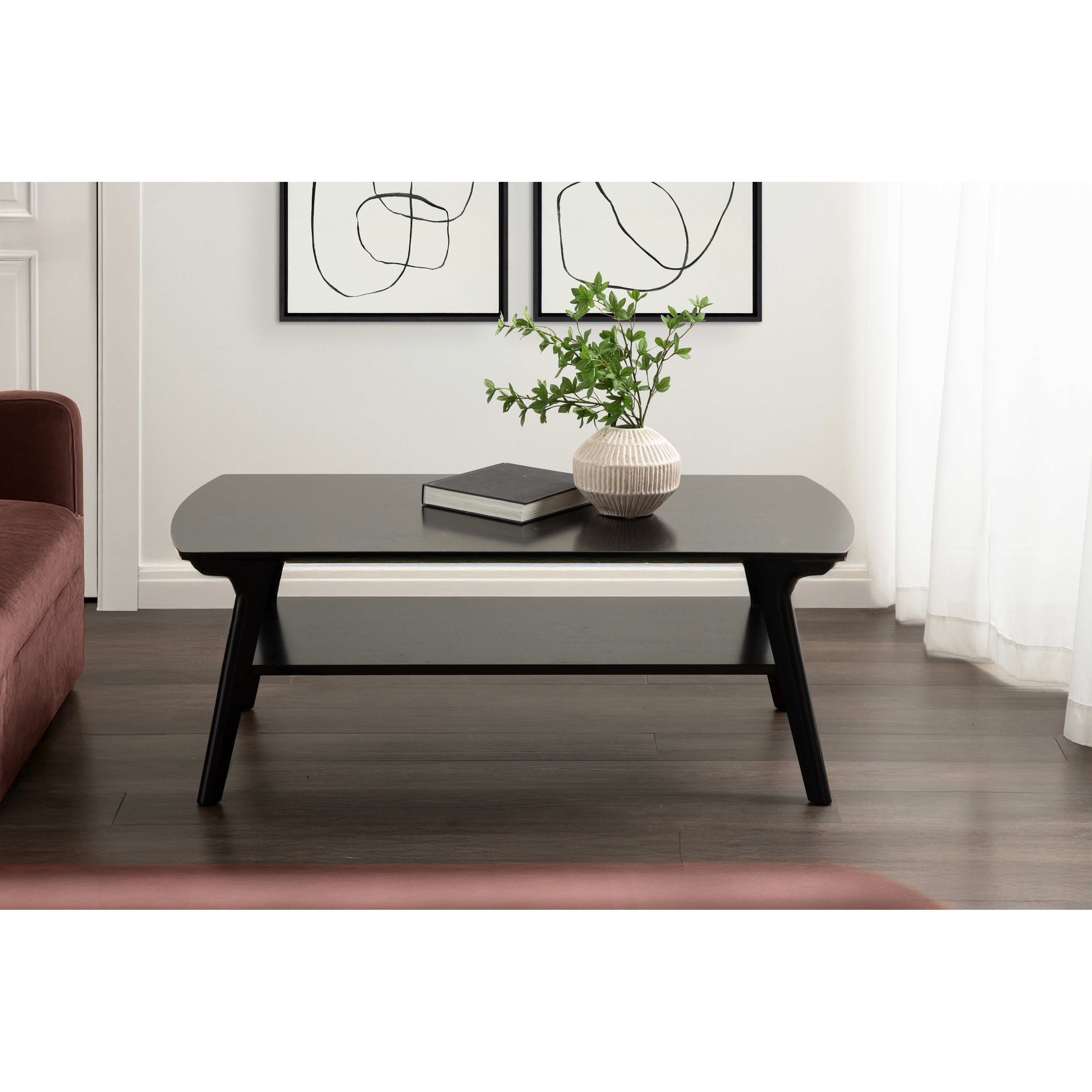 Kate and Laurel Louena Wood Coffee Table - 48x24x18