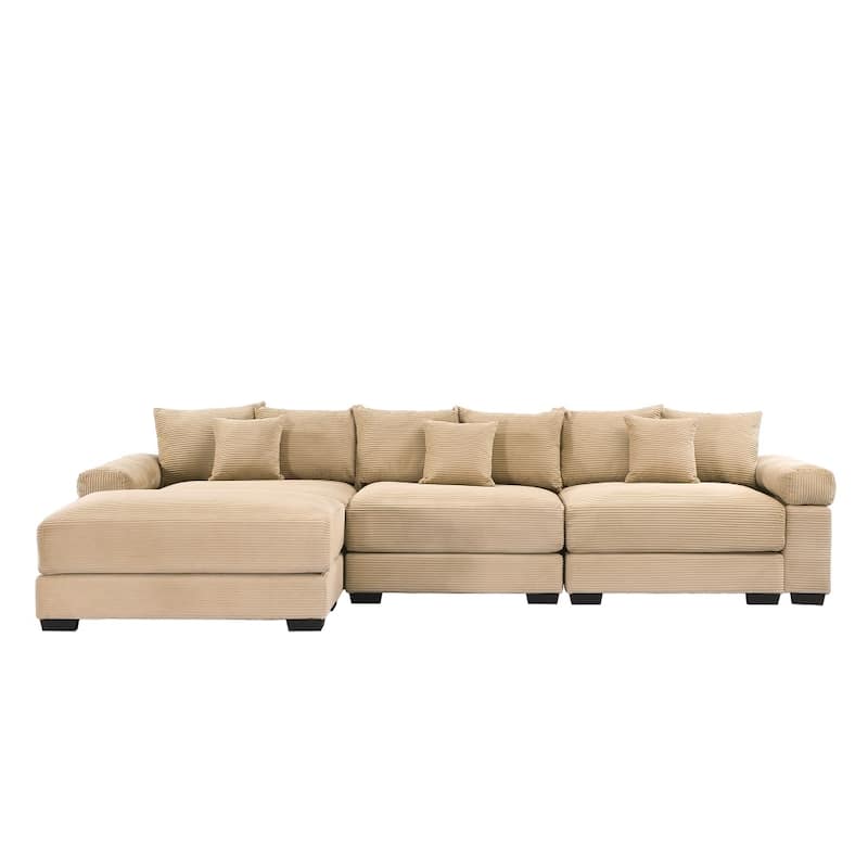 Flexible Modular Deep Seat Oversized Cloud Sectional Sofa with 9 Soft Pillows