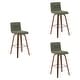 preview thumbnail 97 of 120, Skara Swivel Bar Stool, Upholstered Bar Height Chair with Bentwood Frame Set of 3 - Vintage Green Faux Leather & Walnut