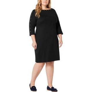 Shop Karen Scott Sport Womens Plus Casual Dress Cotton Daytime