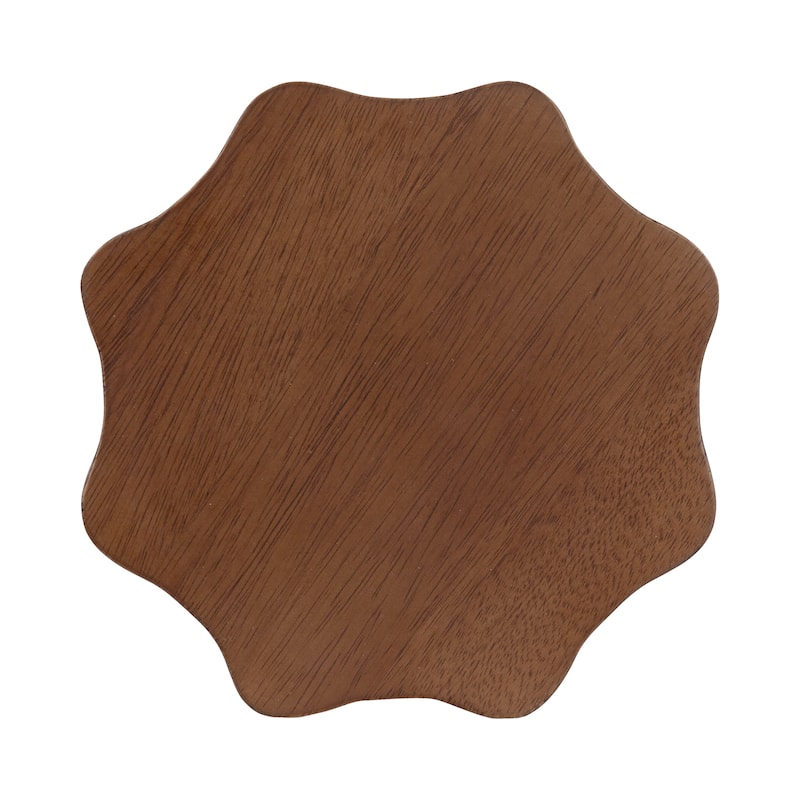 Kate and Laurel Pandey Wavy Wood Drink Table - 9x9x22