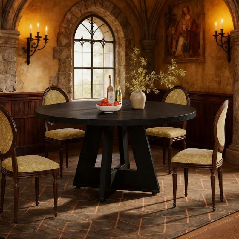 47 Inch Wood Dining Table Round Dining Table (Just 1pcs Dining Table)